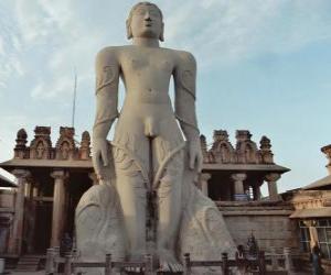 Puzzle Το άγαλμα του Bahubali, επίσης γνωστή ως Gommateshvara, στην Jain Ναό του Shravanabelagola, Ινδία